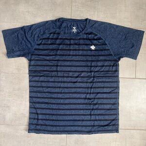 Men's Large Navy Stripe Performance Tee by Rabbit
